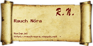 Rauch Nóra névjegykártya